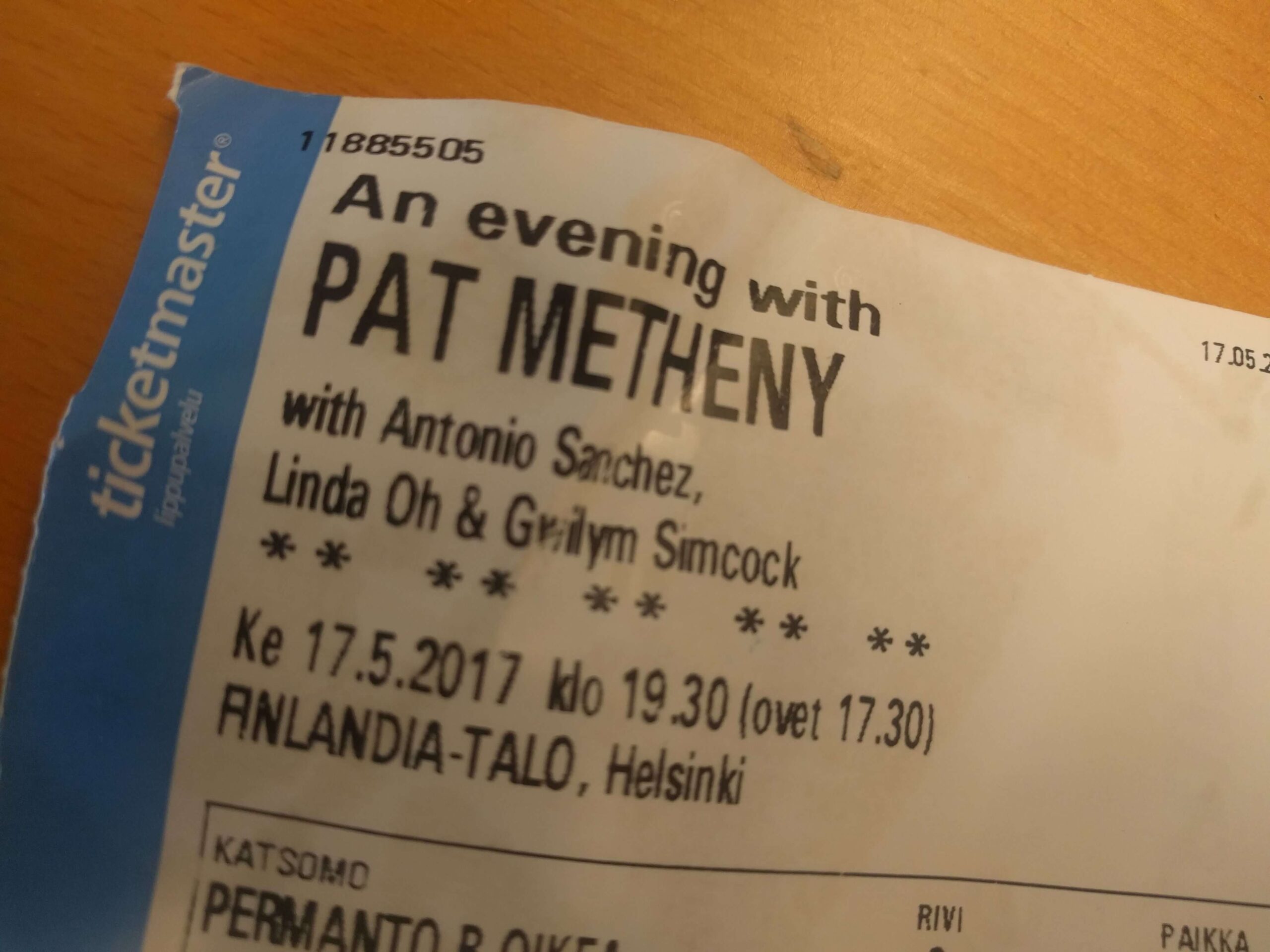 An Evening With Pat Metheny Finlandia-talolla
